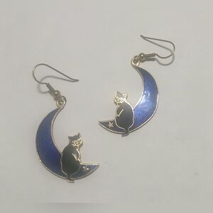 Cloisonne Cat Earrings